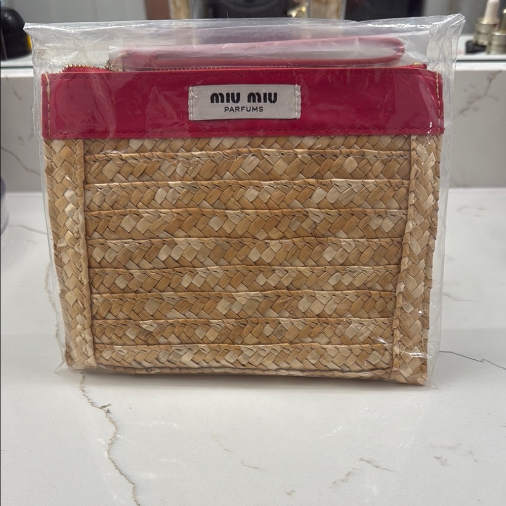 Miu Miu Parfums Straw and Red Pouch